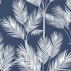 York CV4410 Navy King Palm Silhouette Wallpaper