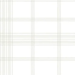 York CV4466 Off White Charter Plaid Wallpaper