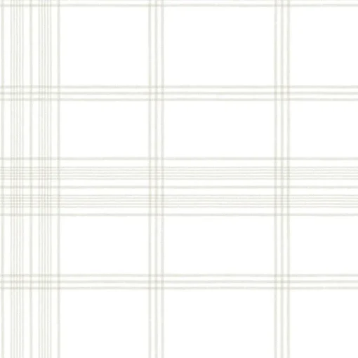York CV4466 Off White Charter Plaid Wallpaper