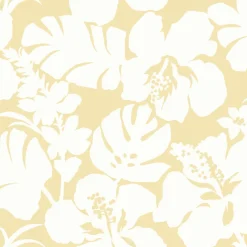York CV4437 Yellow Hibiscus Arboretum Wallpaper