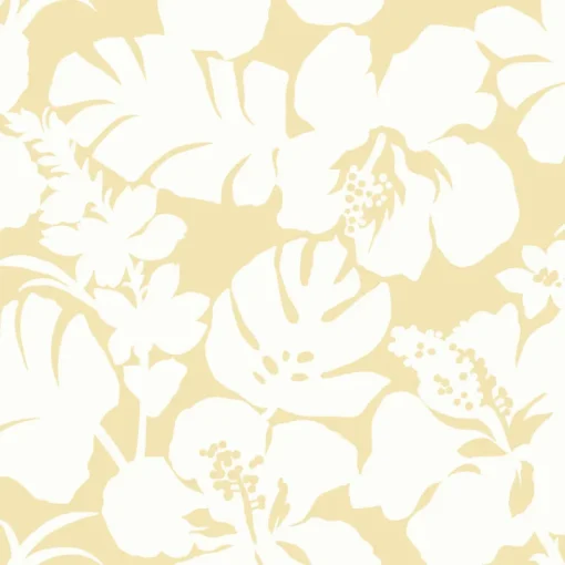 York CV4437 Yellow Hibiscus Arboretum Wallpaper
