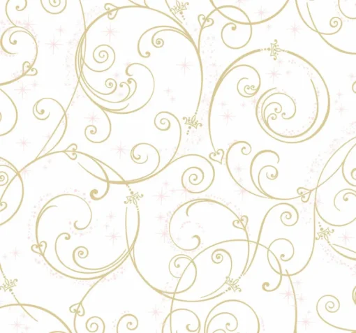York DI0905 Gold/Glitter Disney Princess Perfect Scroll Wallpaper