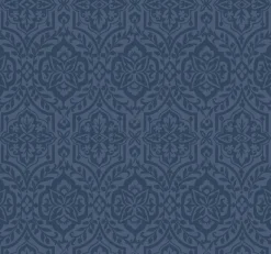 York DM5037 Blue Catherdral Damask Wallpaper