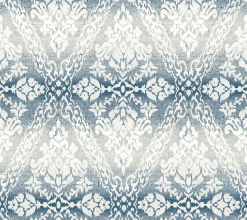 York DM4932 Navy Tudor Diamond Damask Wallpaper