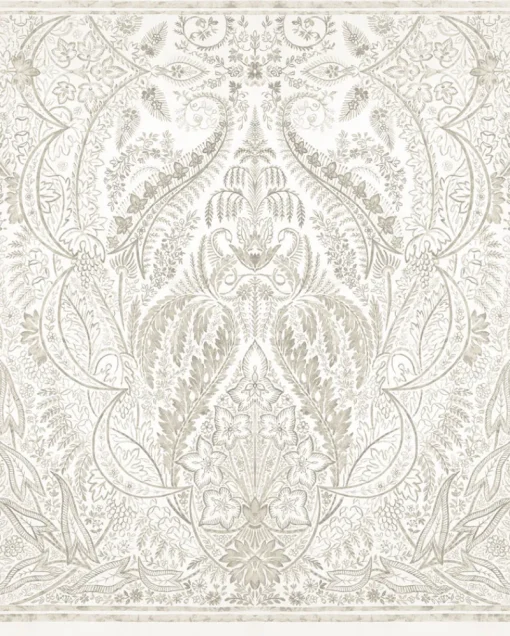 York DM4913M Beige White Jaipur Paisley Damas Wallpaper Mural