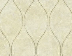 Brewster Eira Beige Marble Ogee Wallpaper
