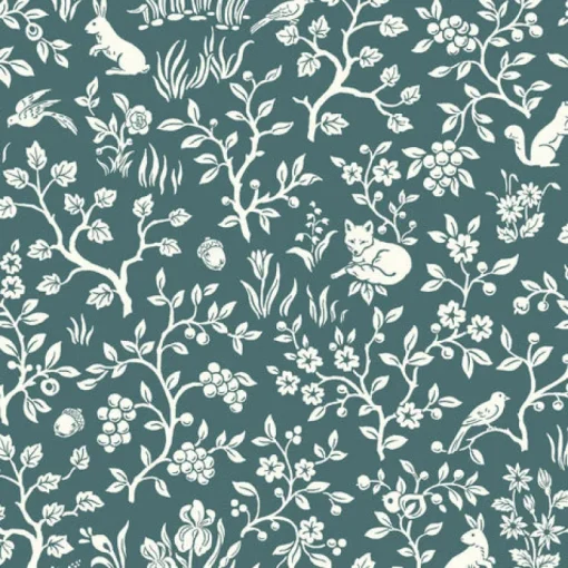 York Fox & Hare Weekends (Teal) Magnolia Home Vol. II Wallpaper
