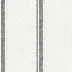 Brewster Linette Black Fabric Stripe Wallpaper