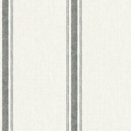 Brewster Linette Black Fabric Stripe Wallpaper