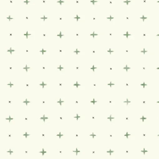 York MK1102 Cross Stitch Green Wallpaper