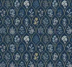 York RI5131 Navy/Gold Hawthorne Wallpaper