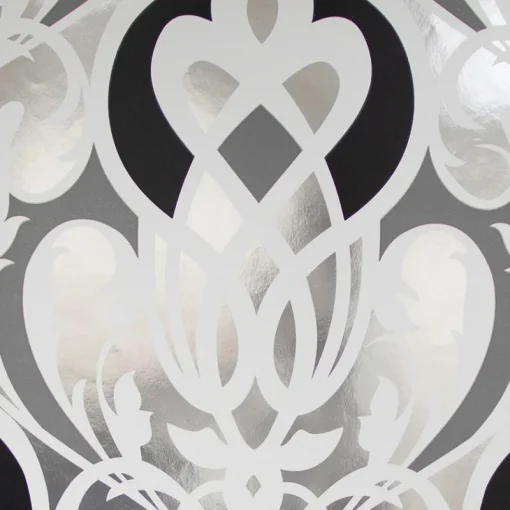 Brewster Sahrzad Silver Nouveau Damask Wallpaper