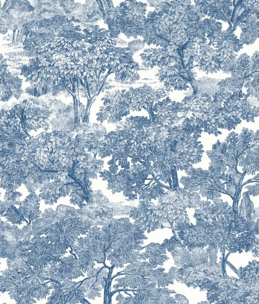 Brewster Spinney Blue Toile Wallpaper