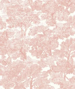 Brewster Spinney Rose Toile Wallpaper