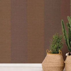 Brewster Yi Ze Brown Grasscloth Wallpaper
